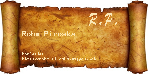 Rohm Piroska névjegykártya