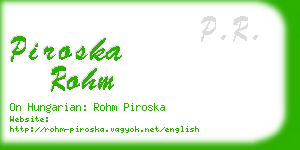 piroska rohm business card
